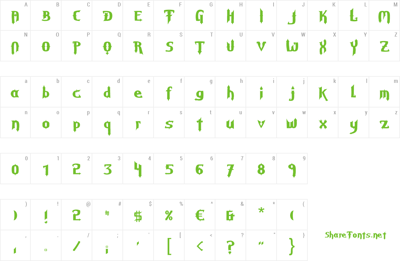 Font Grave Digger preview